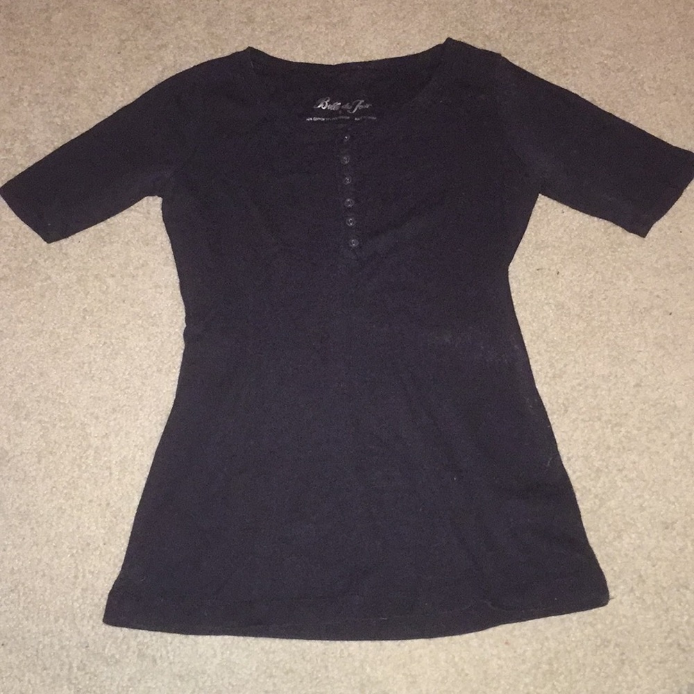 Black Short Sleeve Buttoned Shirt